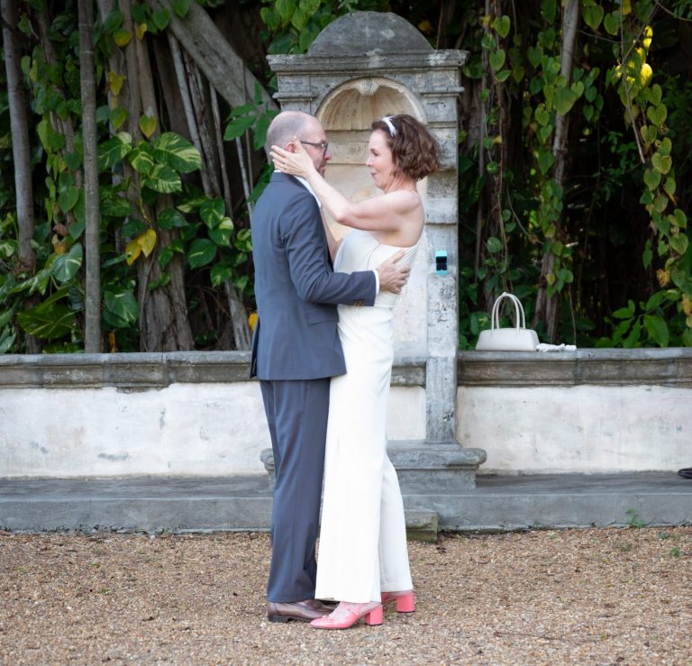 Mother of the bride & bride  posing at Wedding Day Romance in Pinecrest Florida